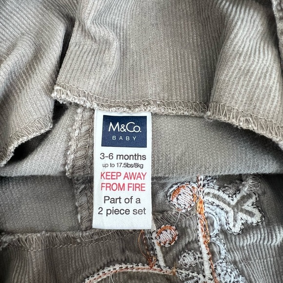 M&Co. “Little Monster” Brown Overalls with Appliqué 3-6M - Picture 5 of 5